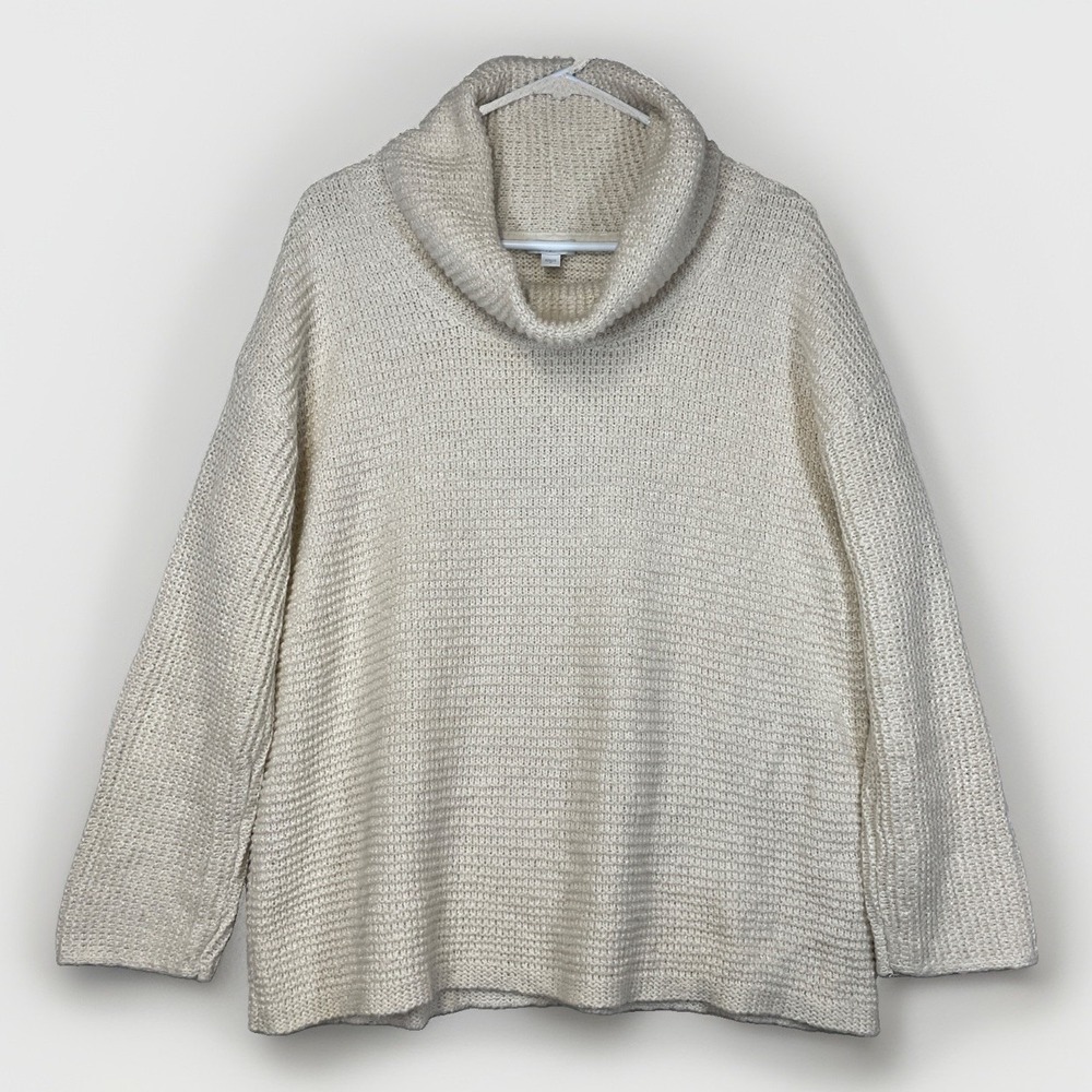 Jill Medium Cowl Neck Pullover Sweater Cotton Blend Relaxed